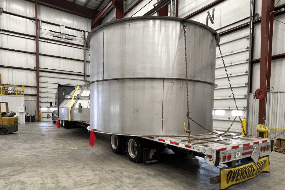 Oversized load secured on a Nonpareil Logistics trailer